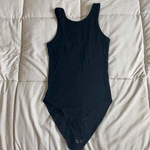 Forever 21 short sleeve bodysuit black